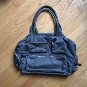 Gap gray nylon travel cosmetics tote bag